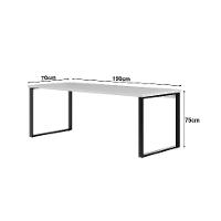 Mesa de Escritório Málaga Branca e Preta 190 cm - 3