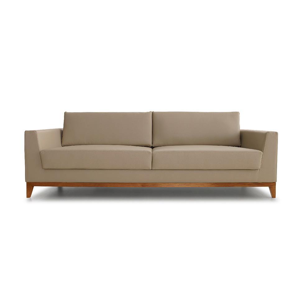 Sofá 3 Lugares Bartô Revestimento Sintético Bege 180 cm - 4