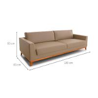 Sofá 3 Lugares Bartô Revestimento Sintético Bege 180 cm - 3