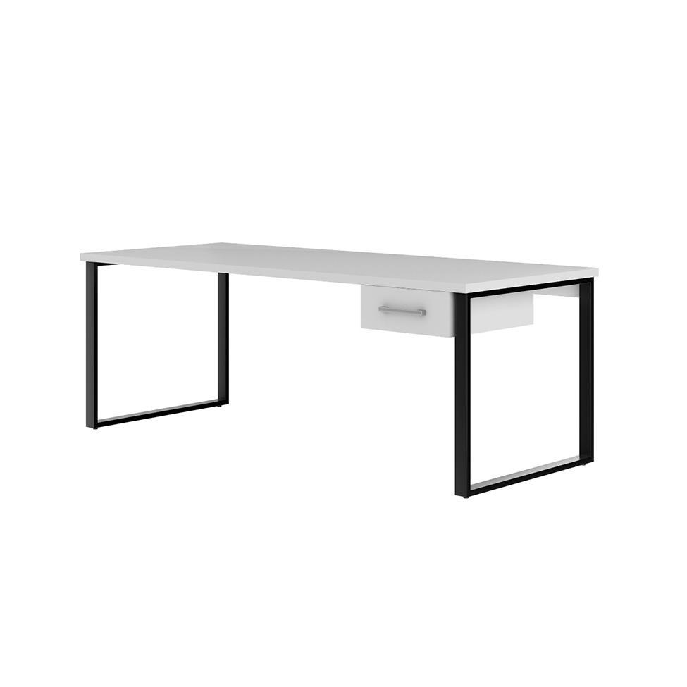Mesa de Escritório Málaga 1 GV Branca e Preta 190 cm - 1
