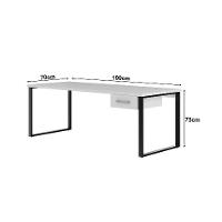 Mesa de Escritório Málaga 1 GV Branca e Preta 190 cm - 3