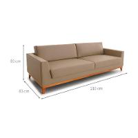 Sofá 3 Lugares Bartô Revestimento Sintético Bege 210 cm - 3