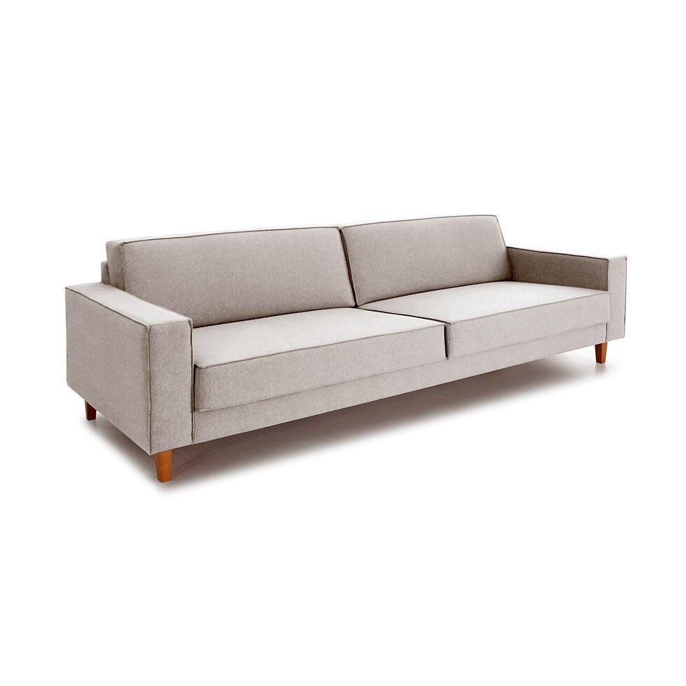 Sofá 3 Lugares Aurora Linho Bege 180 cm - 1