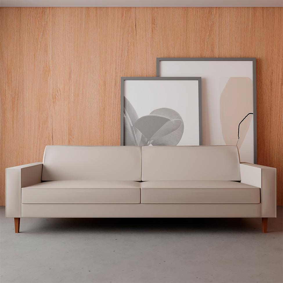 Sofá 3 Lugares Aurora Linho Bege 180 cm - 2