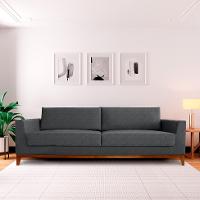 Sofá 3 Lugares Bartô Linho Cinza 180 cm - 2