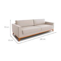 Sofá 3 Lugares Bartô Linho Bege 240 cm - 3