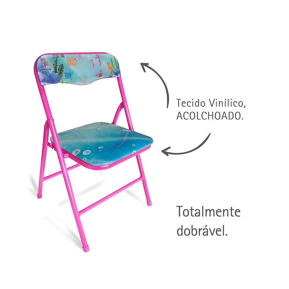 Conjunto de Mesa Infantil e Cadeira Louie Rosa - 4