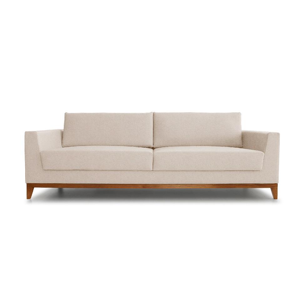 Sofá 3 Lugares Bartô Linho Bege 210 cm - 4