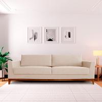 Sofá 3 Lugares Bartô Linho Bege 210 cm - 2
