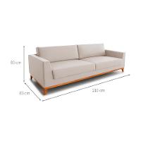Sofá 3 Lugares Bartô Linho Bege 210 cm - 3