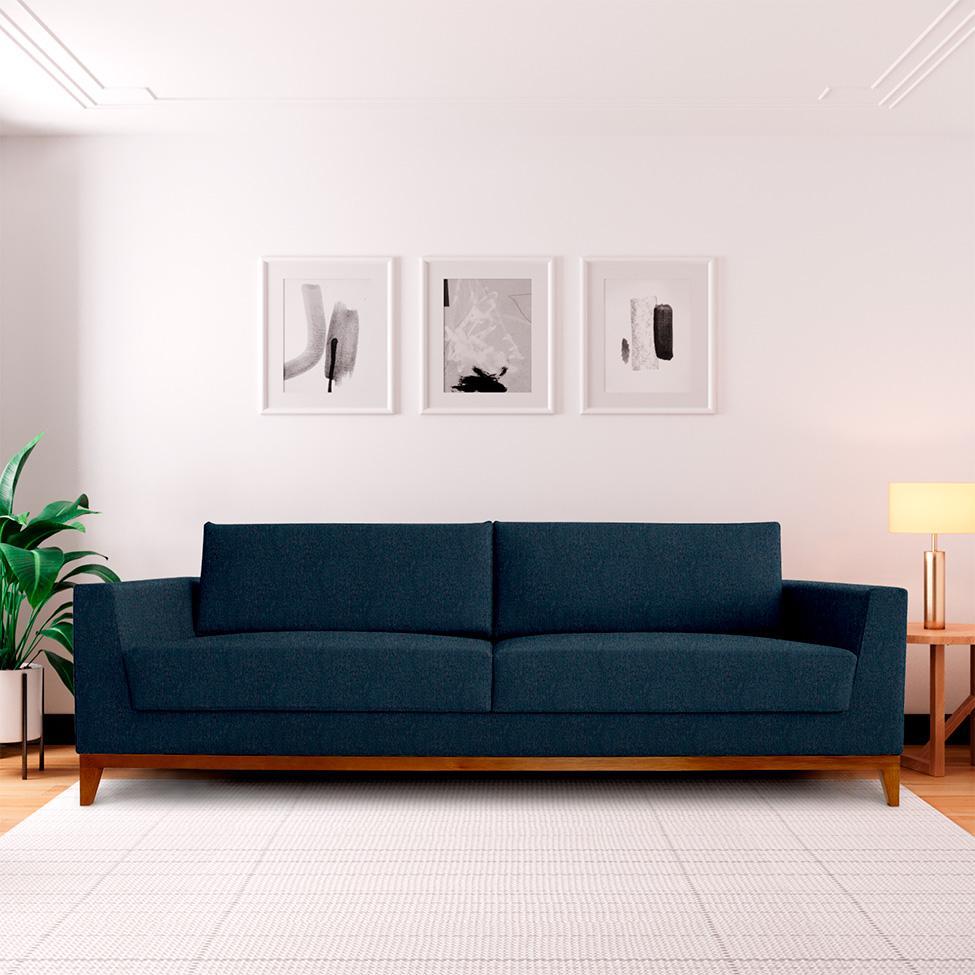 Sofá 3 Lugares Bartô Linho Azul 240 cm - 2