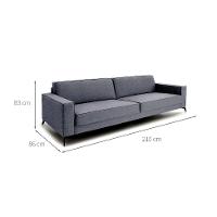 Sofá 3 Lugares Angelo Linho Cinza 210 cm - 3