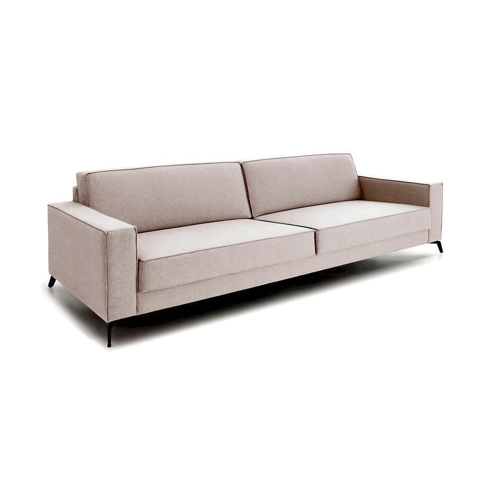 Sofá 3 Lugares Angelo Linho Bege 180 cm - 1