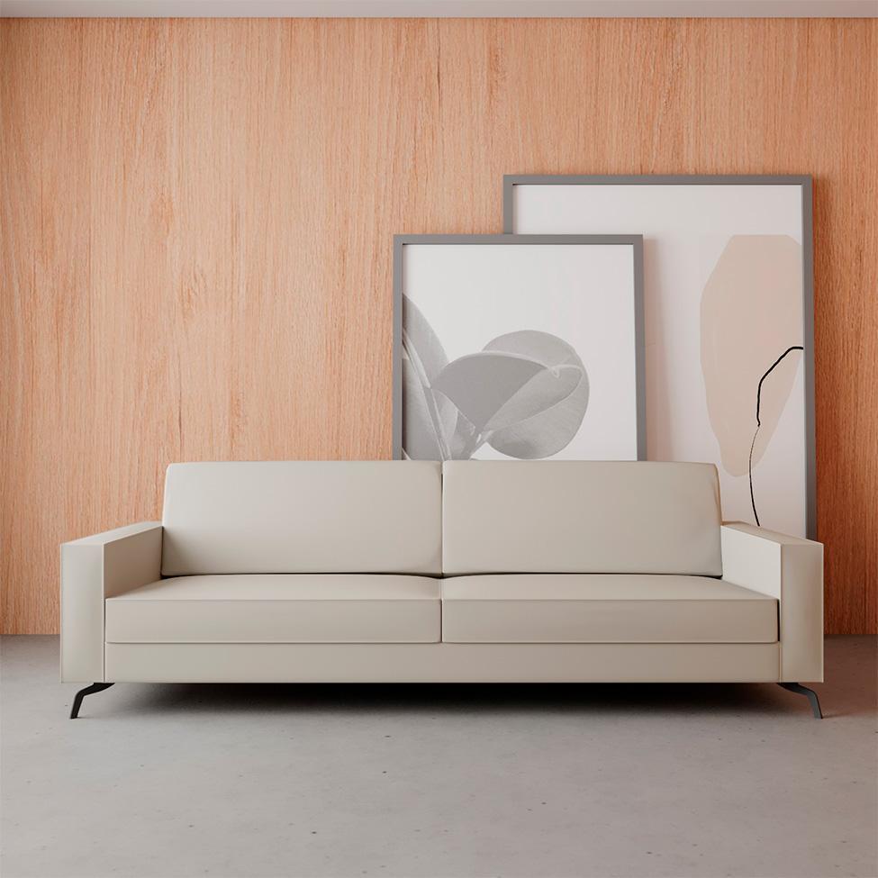 Sofá 3 Lugares Angelo Linho Bege 180 cm - 2