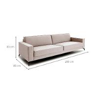 Sofá 3 Lugares Angelo Linho Bege 180 cm - 3