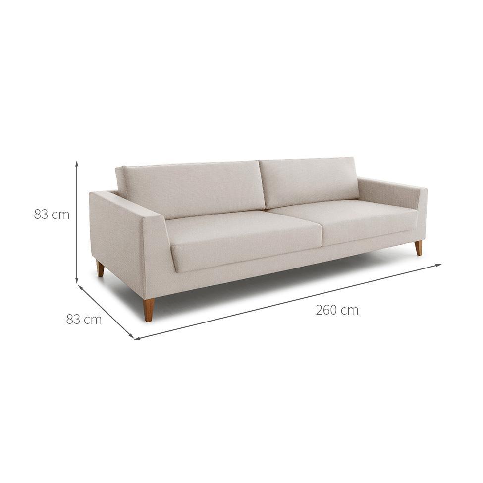 Sofá 4 Lugares Benjamin Linho Bege 260 cm - 3