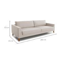 Sofá 4 Lugares Benjamin Linho Bege 260 cm - 3