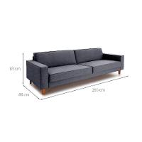 Sofá 4 Lugares Aurora Linho Cinza 260 cm - 3