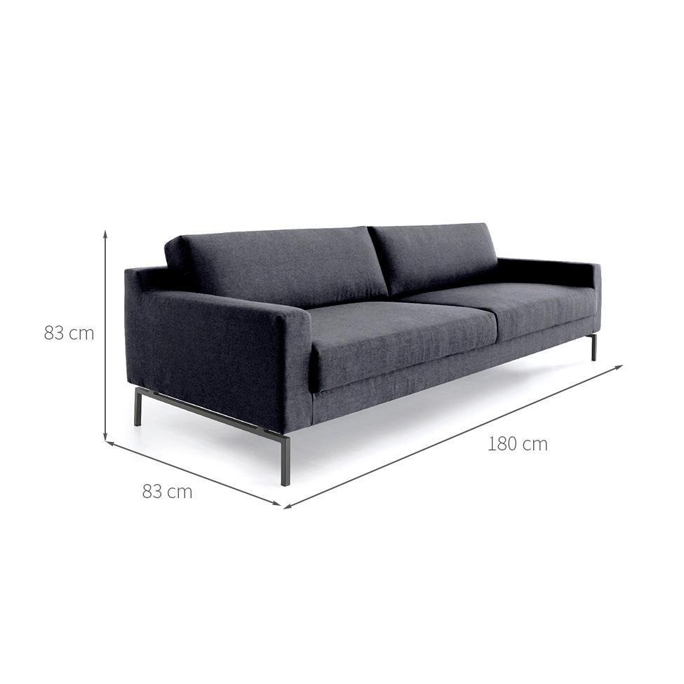 Sofá 3 Lugares Peppe Linho Cinza 180 cm - 3