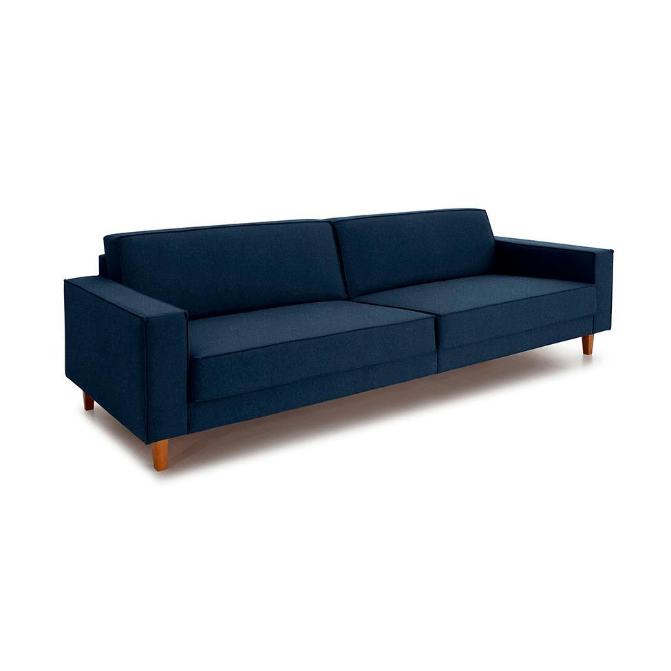 Sofá 4 Lugares Aurora Linho Azul 260 cm - 1