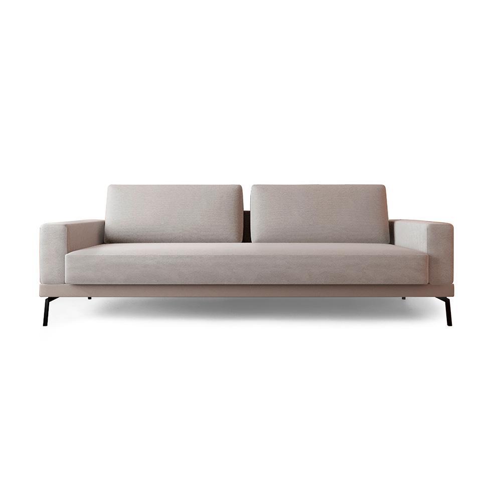 Sofá 3 Lugares Franccesco Linho Bege 210 cm - 1