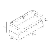 Sofá 3 Lugares Franccesco Linho Azul 210 cm - 3