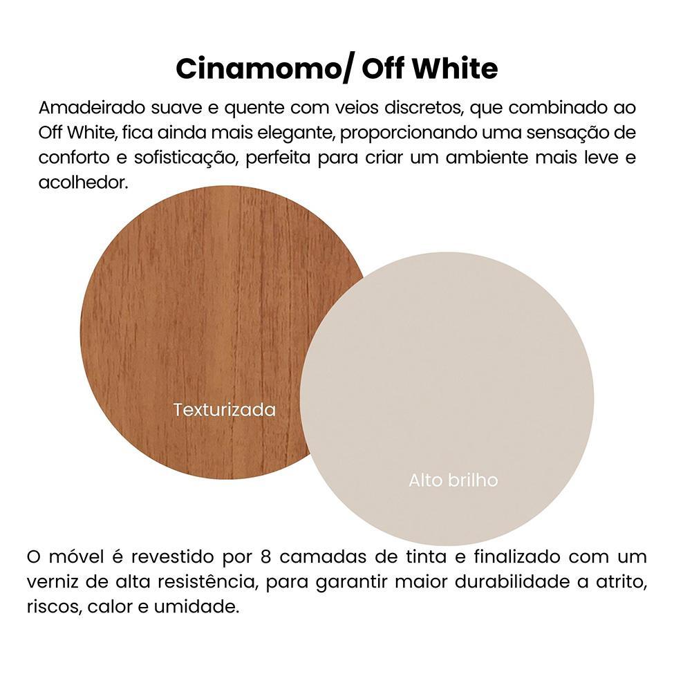 Painel com Rack Suspenso até 72 Polegadas Toronto 2 PT Cinamomo e Off White - 7