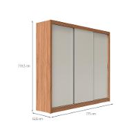 Guarda-Roupa Casal Montclair Flex 3 PT 6 GV Off White e Canela - 3