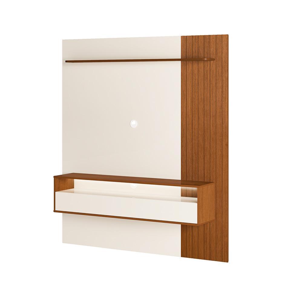 Painel com Rack Supenso até 65 Polegadas Matisse 1 PT Cinamomo e Off White - 5