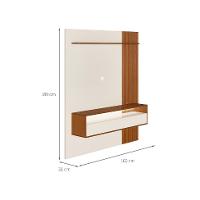 Painel com Rack Supenso até 65 Polegadas Matisse 1 PT Cinamomo e Off White - 3