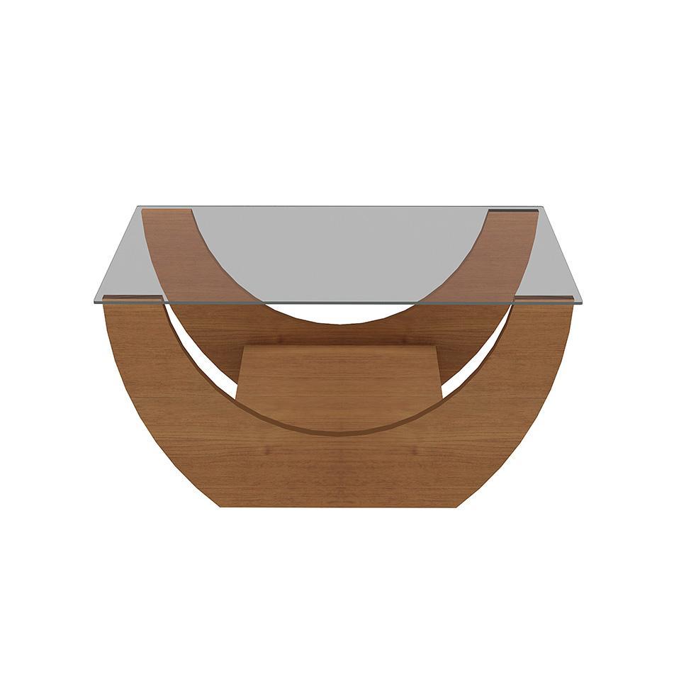 Mesa de Centro Retangular com Tampo de Vidro Onda Cinamomo - 8