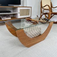 Mesa de Centro Retangular com Tampo de Vidro Onda Cinamomo - 6