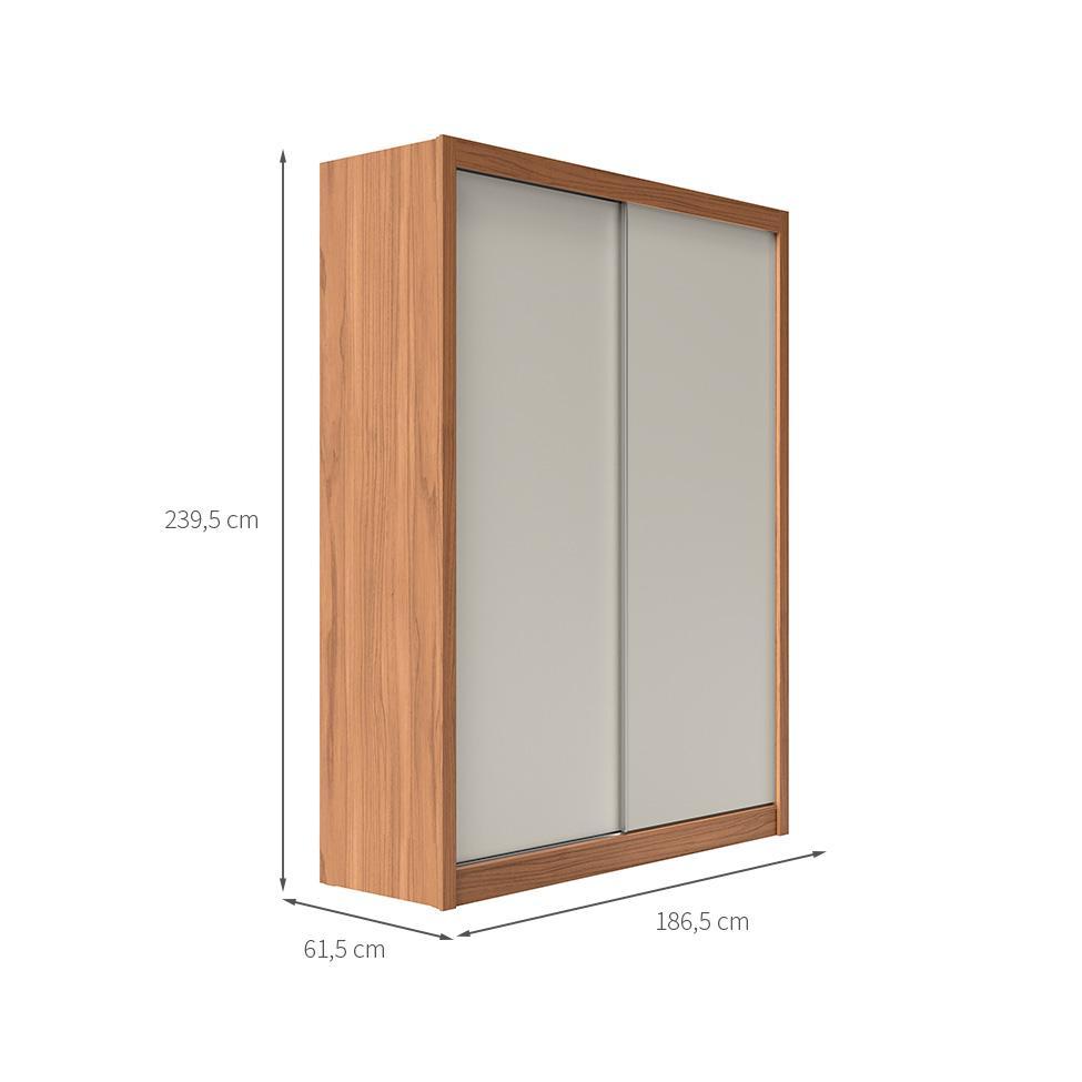 Guarda-Roupa Solteiro Montclair Flex 2 PT 4 GV Off White e Canela - 3