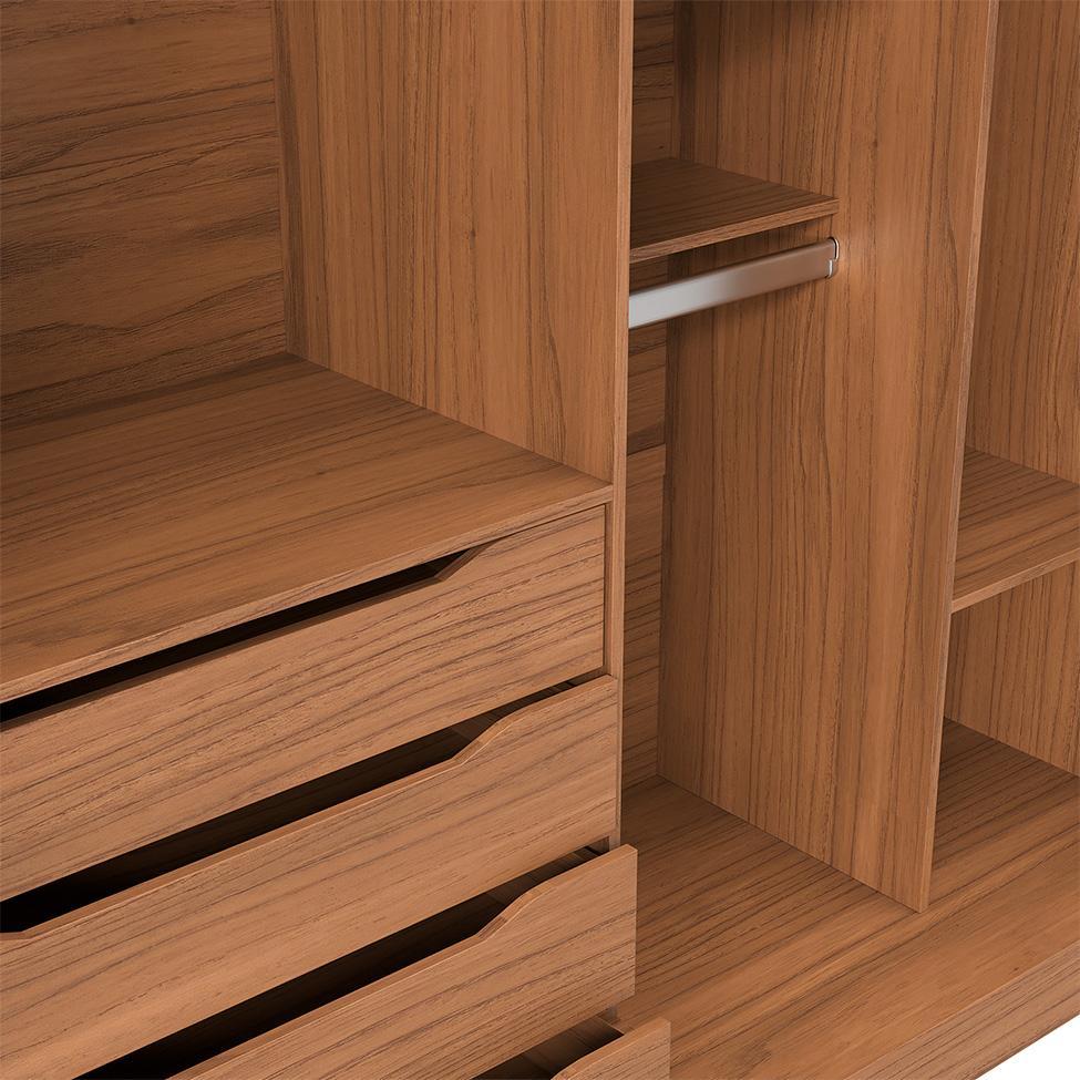 Guarda-Roupa Solteiro Montclair Flex 2 PT 4 GV Off White e Canela - 4