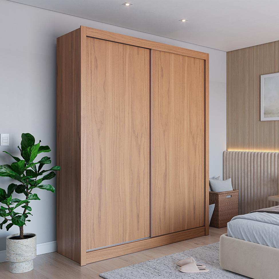 Guarda-Roupa Solteiro Montclair Flex 2 PT 4 GV Off White e Canela - 5