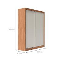 Guarda-Roupa Solteiro Montclair Flex 2 PT 4 GV Off White e Canela - 3