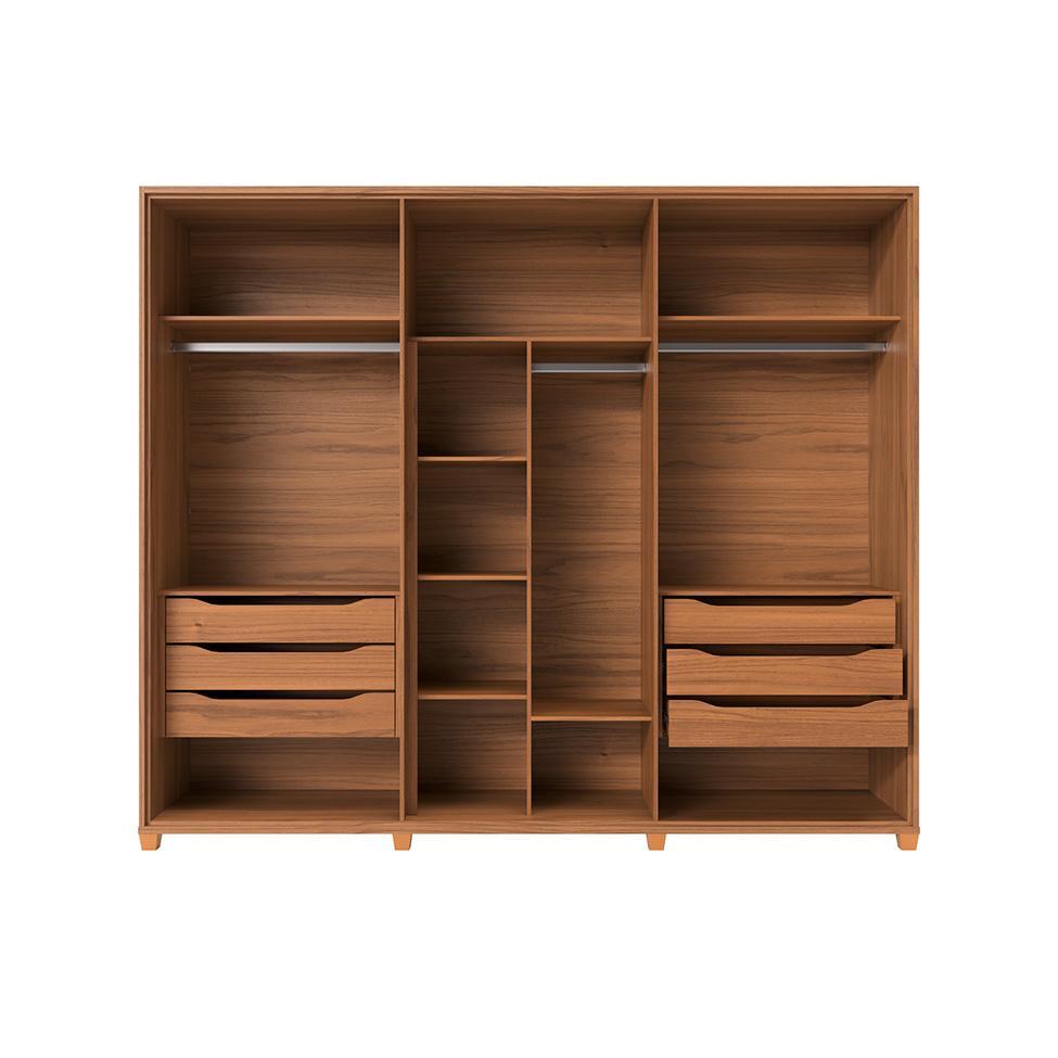 Guarda-Roupa Casal com Espelho Rockford 6 PT 6 GV Canela - 5