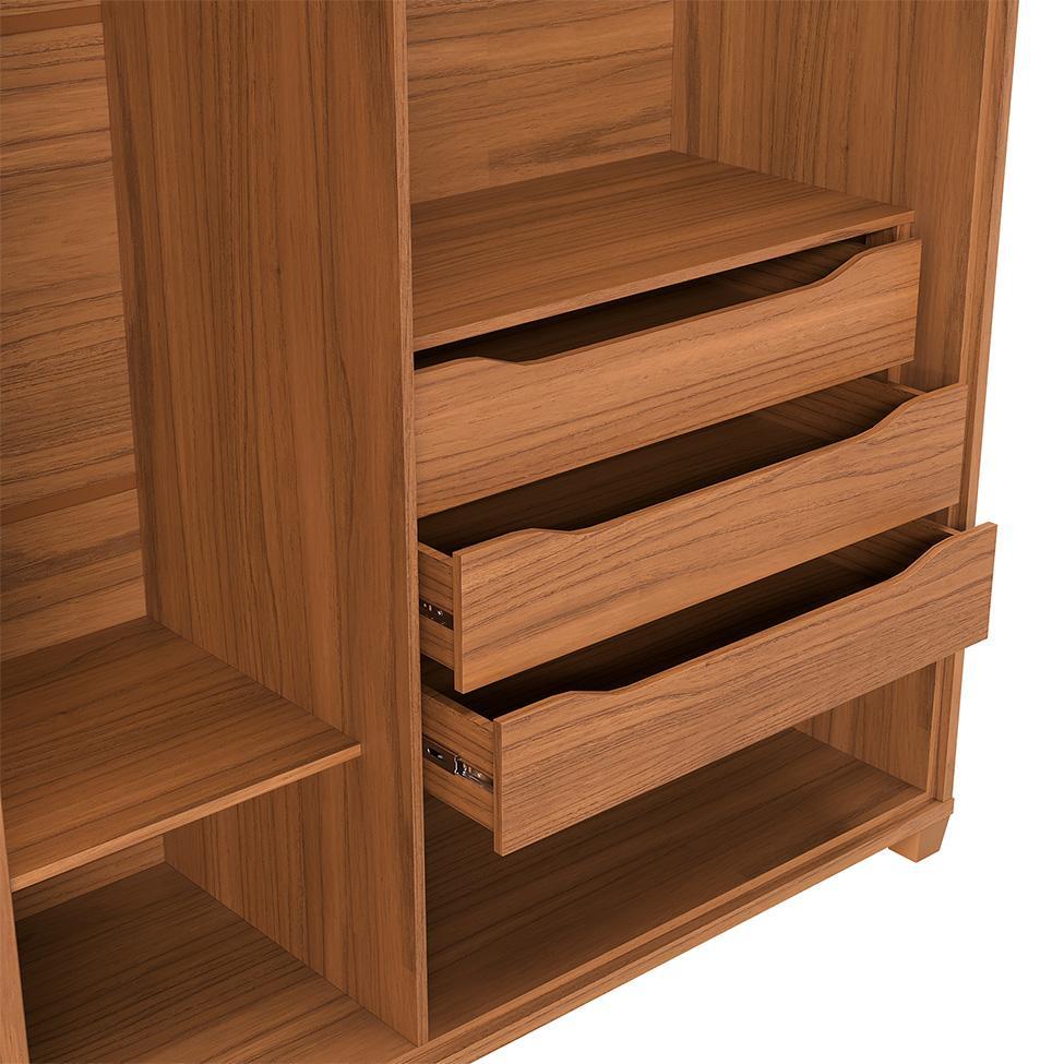 Guarda-Roupa Casal com Espelho Rockford 6 PT 6 GV Canela - 8