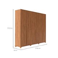 Guarda-Roupa Casal com Espelho Rockford 6 PT 6 GV Canela - 3