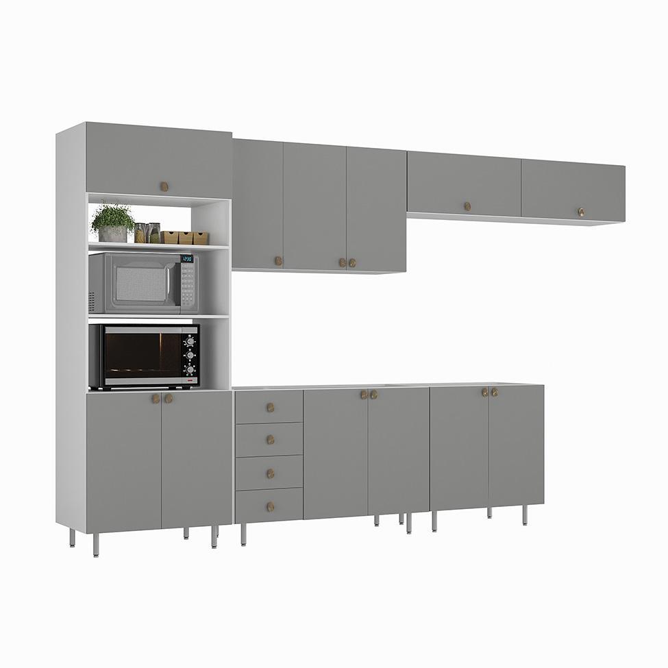 Cozinha Completa Maranello 100% MDF 12 PT 4 GV Cinza - 4
