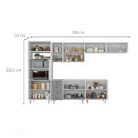 Cozinha Completa Maranello 100% MDF 12 PT 4 GV Cinza - 2
