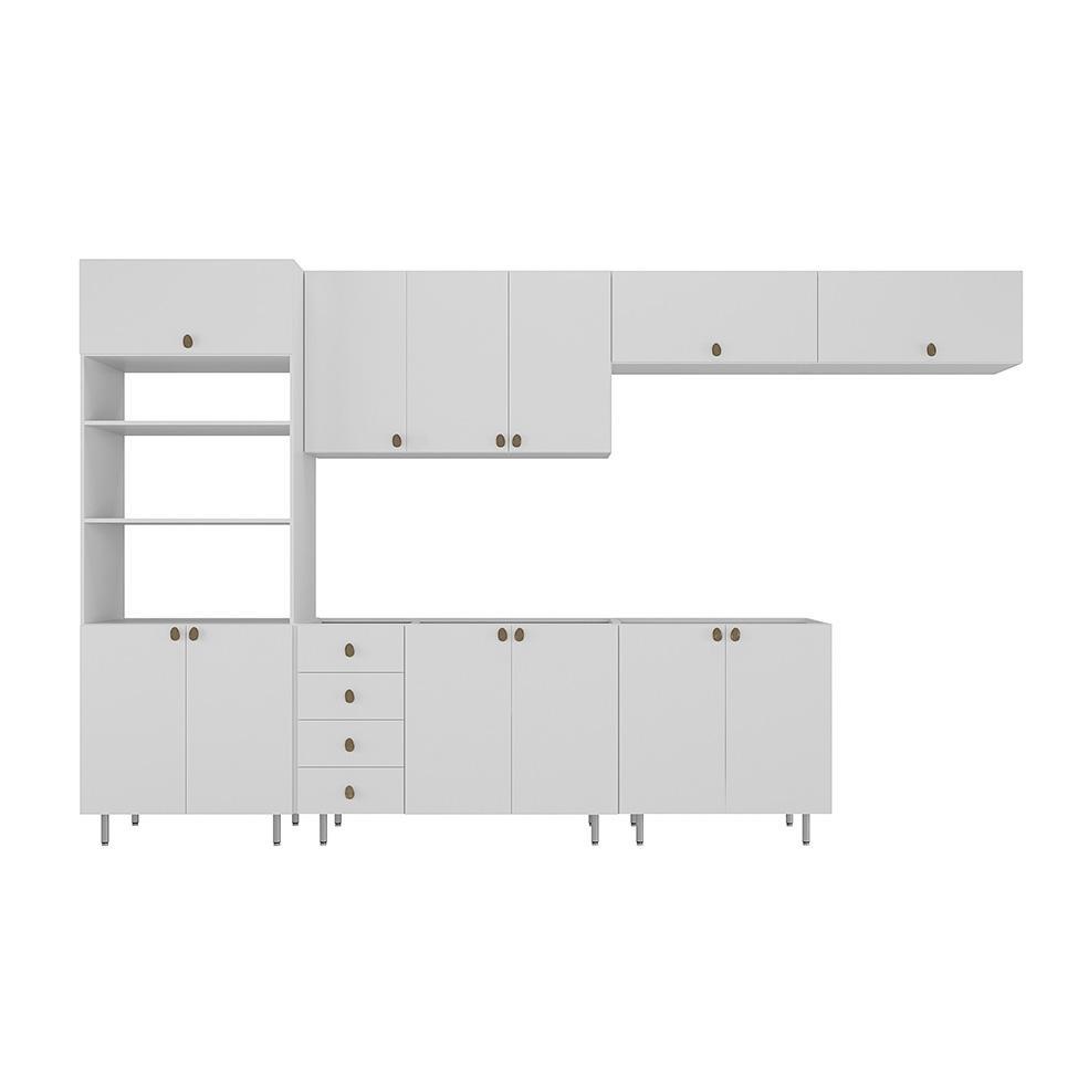 Cozinha Completa Maranello 100% MDF 12 PT 4 GV Branco - 4