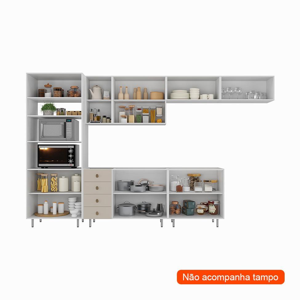 Cozinha Completa Maranello 100% MDF 12 PT 4 GV Bege - 2
