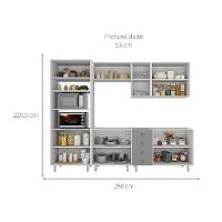 Cozinha Completa Maranello 100% MDF 11 PT 4 GV Cinza - 3