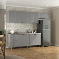 Cozinha Completa Maranello 100% MDF 10 PT 4 GV Cinza - 1