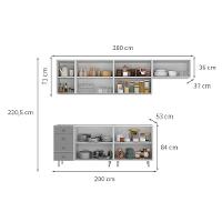 Cozinha Completa Maranello 100% MDF 10 PT 4 GV Cinza - 3