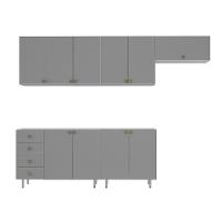 Cozinha Completa Maranello 100% MDF 10 PT 4 GV Cinza