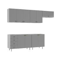 Cozinha Completa Maranello 100% MDF 10 PT 4 GV Cinza - 5