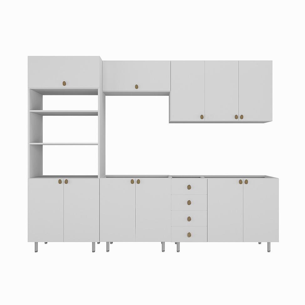 Cozinha Completa Maranello 100% MDF 11 PT 4 GV Branco - 4
