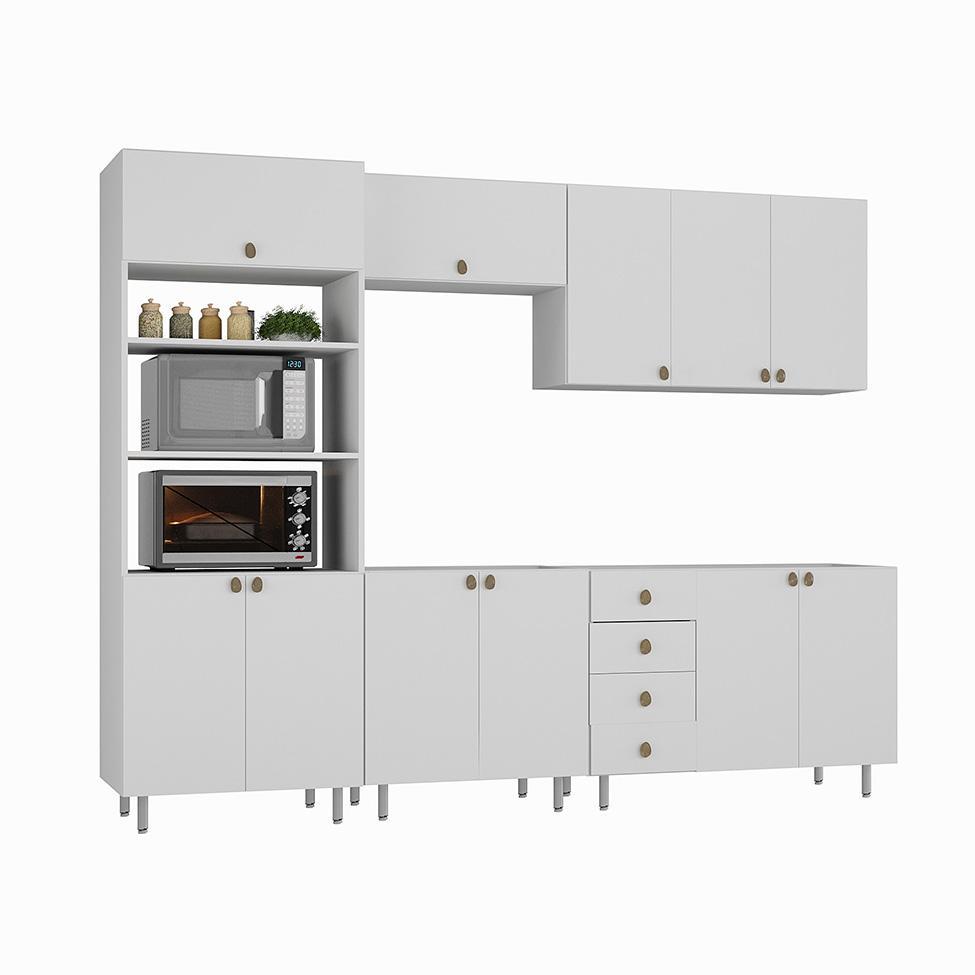 Cozinha Completa Maranello 100% MDF 11 PT 4 GV Branco - 5